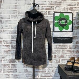 Ampersand Ave Black Cowl Neck Pullover with Drawstrings Womens XS